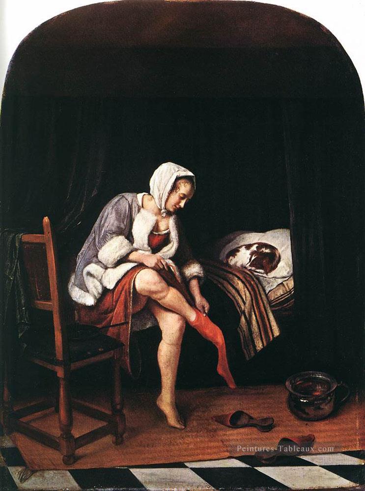 The Morning Toilet 1665 Néerlandais genre peintre Jan Steen Peintures à l'huile